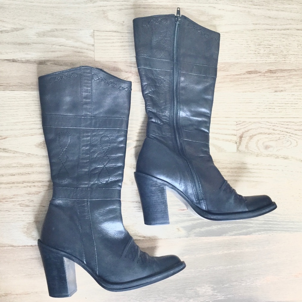 Vintage Zodiac Image Western tall heeled boots - Picture 8 of 14